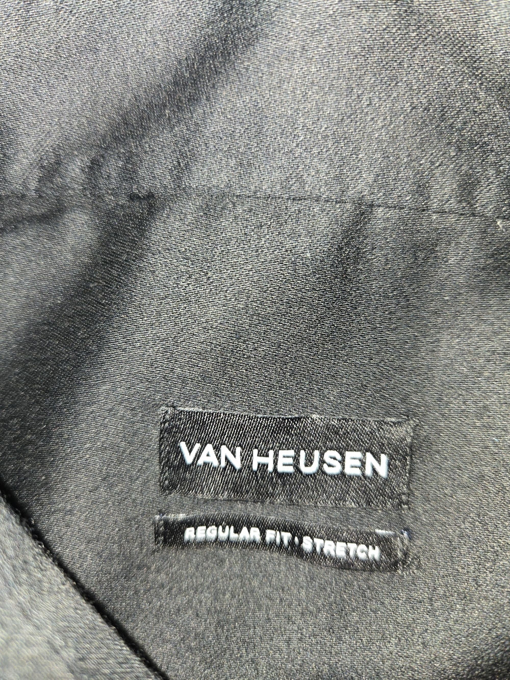 Van Heusen Men's Black Button Down Shirt With Point Collar Size Large - Picture 5 of 14